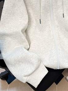 Resyla Men's American Retro Premium Minimalist Hoodie, Autumn/Winter Fashion - Light Grey - View 3