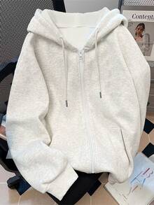 Resyla Men's American Retro Premium Minimalist Hoodie, Autumn/Winter Fashion - Light Grey - View 1