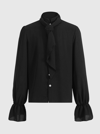 Goth Camicia a maniche lunghe da uomo stile gotico scuro vintage reale streetwear