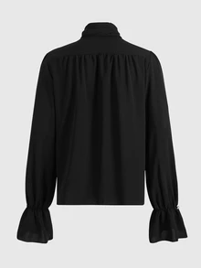 ROMWE MEN Men's Dark Gothic Vintage Royal Style Streetwear Long Sleeve Shirt - Black - View 3