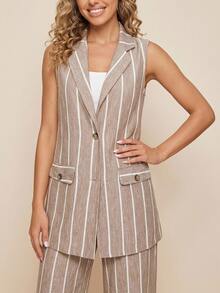 EMERY ROSE Women's Fashion Commuter Office Brunch Jacket, Works For Summer Clothes Coat Elegant Casual 70s Retro Khaki - Brown - View 3