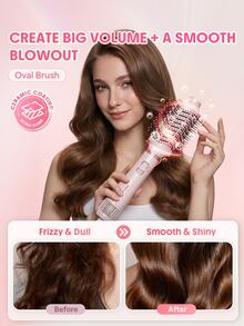 SHEGLAM HAIR Blowout Bliss All-In-One Multi-Styler,Including Concentrator Nozzle,3-Level Air Temp,30000 RPM Volumizing Brushes For Quick,Anti-Frizz,Powerful Airflow 2X Faster Drying,Universal Voltage For Hair Styling (Pair With Different Shape Adapters) - Pink - View 5