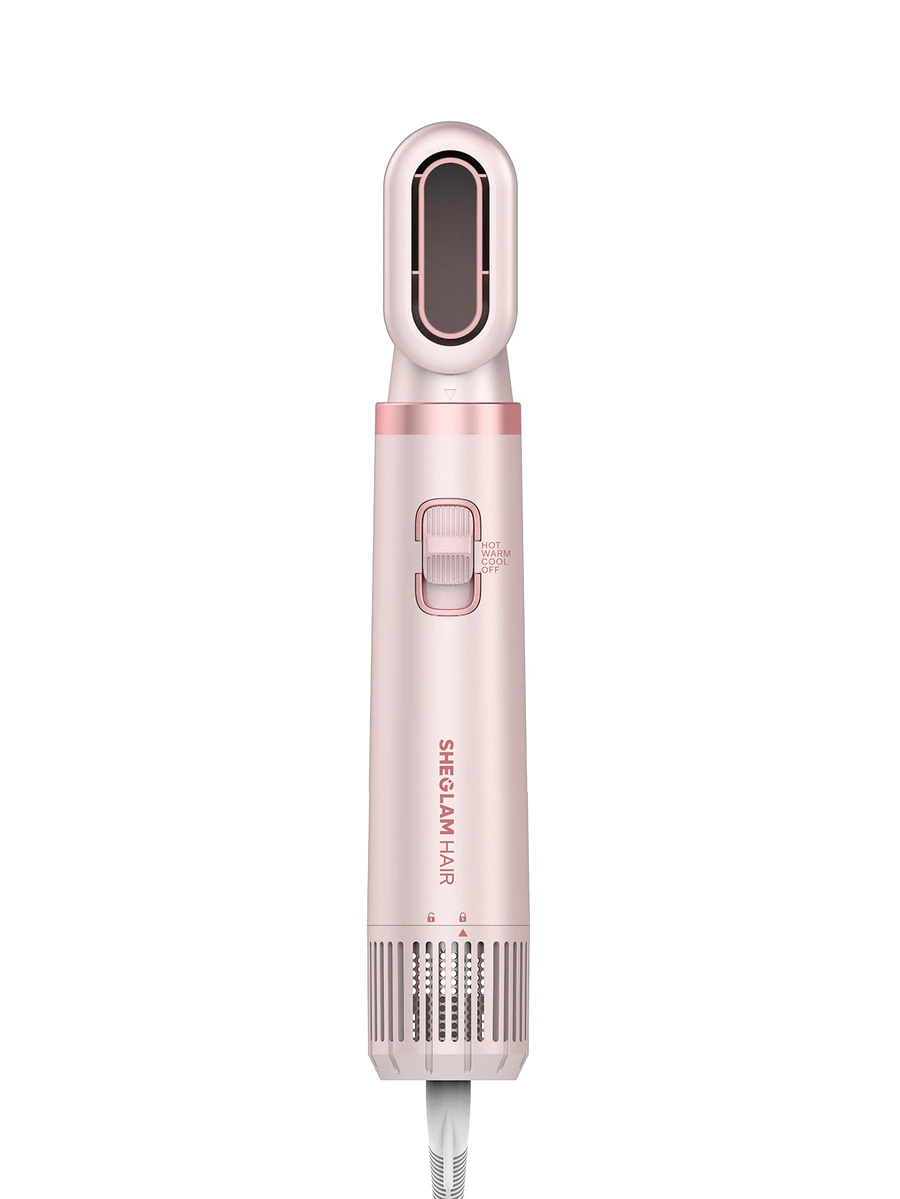 SHEGLAM HAIR جهاز تصفيف الشعر المتكامل Blowout Bliss، يتضمن فوهة تركيز، 3 مستويات لدرجة حرارة الهواء، فرش تكثيف الشعر بسرعة 30000 دورة في الدقيقة لتجفيف سريع ومضاد للتجعد، تدفق هواء قوي لتجفيف أسرع بمرتين، جهد كهربائي عالمي لتصفيف الشعر (يمكن استخدامه مع محولات بأشكال مختلفة). - وردي - مشاهدة 1