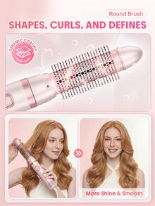 SHEGLAM HAIR جهاز تصفيف الشعر المتكامل Blowout Bliss، يتضمن فوهة تركيز، 3 مستويات لدرجة حرارة الهواء، فرش تكثيف الشعر بسرعة 30000 دورة في الدقيقة لتجفيف سريع ومضاد للتجعد، تدفق هواء قوي لتجفيف أسرع بمرتين، جهد كهربائي عالمي لتصفيف الشعر (يمكن استخدامه مع محولات بأشكال مختلفة). - وردي - مشاهدة 6