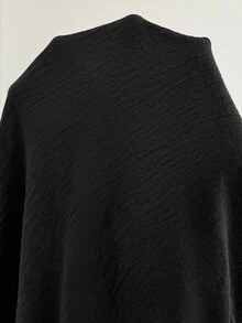 SHEIN Maternity Plus Size Solid Color Drawstring Waist Casual Shorts - Black - View 10