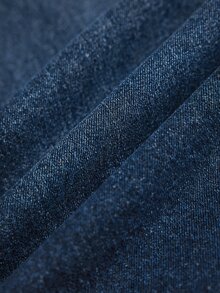 EMERY ROSE Casual High Waist Blue Daily Stretchy Washed Comfortable Flattering Wear Plus Size Denim Skirt For Women - Dark Wash - View 5