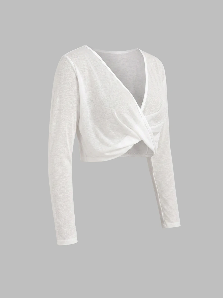 SHEIN Sweetro Women Sports Tees Tanks Gym Autumn Athleisure - White - View 1