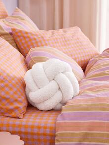 1pc Solid Color Versatile Lambswool Material 2-Strand 8-Sided Ball Decor Throw Pillow, Sofa Coffee Table Decorative Ornament, Bedroom Bedside Decor Pillow, S Size Very Small - White - View 5