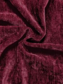 Resyla Men Vintage Burgundy Chenille Short Plush Jacket With Textured Metal Buckle Cuffs, Stand Collar, Zipper, Dropped Shoulder, Loose Fit, Short Length For Men - Burgundy - View 7