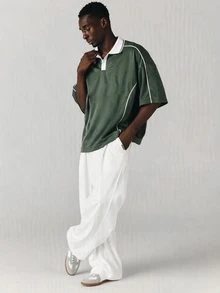 SUMWON Wide Leg Casual Trousers Elasticated Waist Pull On Full Length Flowy Pants Summer Spring Relaxed Fit Everyday Wear - White - View 3
