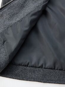 Manfinity Homme 男士純色休閒大衣，口袋設計，適合日常通勤穿著，也是送給男友和丈夫的理想禮物 - 深灰色 - 查看 3
