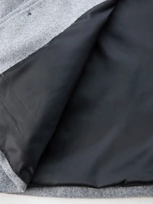 Manfinity CasualCool 男士灰色微紋理翻領修身通勤商務大衣 - 灰色 - 查看 3