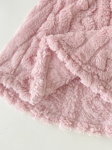 SHEIN Playful Pals 幼女連帽毛絨洋裝 甜美可愛 粉色麻花編織熊貼布 長袖加厚 戶外度假冬季保暖 公主大姊 A字版型 - 淺粉色 - 查看 11