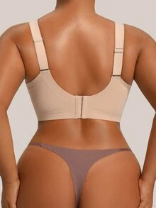 Barelissa 1pc Seamless Adhesive Plus Size Women's Thong - Brown - View 2