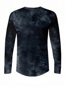 Manfinity Roughcore Men Cross & Slogan Graphic Print Long Sleeve T-Shirt, Street Wear, Boyfriend Gift, For Fall - Black - View 2