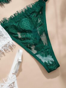 Charlaine 4pcs/Set Women Lace Sexy Lingerie Set - Multicolor - View 5