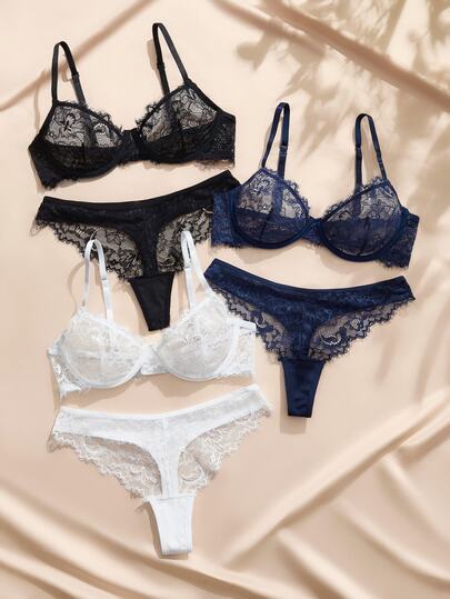 Charlaine Set de 6 piezas de sujetador con aros y copas suaves y cómodos para mujer