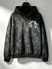 Manfinity Hypemode 男士秋冬休閒仿雪花連帽衛衣 - 黑色 - 查看 5