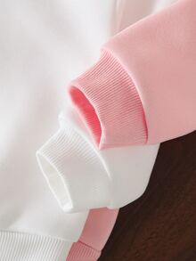 SHEIN Vintaside Kids 女嬰休閒純色保暖內裡連帽拉鍊外套，適合秋冬穿著 - 彩色 - 查看 5