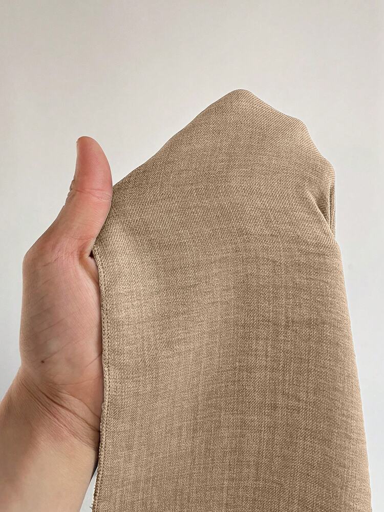 Maweii Quần ống rộng nữ size lớn phong cách tối giản, màu trơn, gấu xếp tầng, mặc thường ngày, đi làm, đi chơi, du lịch - Màu Khaki - Xem 6