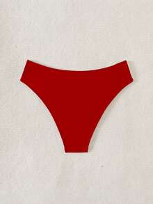 Vaytide 2025 Women Solid Color Cut-Out Sides Sexy Bikini Bottom Summer - Red - View 2