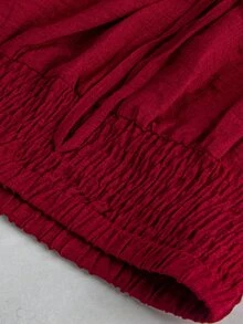 GentleRue Maternity Maternity Casual Loose Fit Pants Red Waist Tie Long Pants Photoshoot Fall - Burgundy - View 8
