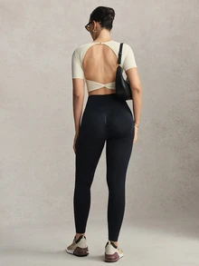 Activina Women's Seamless Sports Leggings 2 Pieces Set Black & Purple - Multicolor - View 6