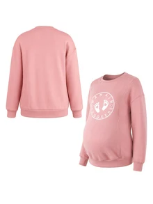 GentleRue Maternity Sweatshirt Hamil/Menyusui Serbaguna dengan Leher Bulat dan Motif Huruf Eropa dan Amerika - Berwarna merah muda - View 5