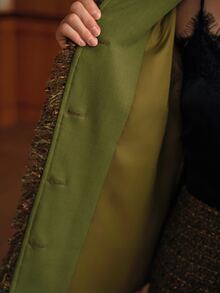 MOTF FOG GREEN TWEED FRAYED EDGE JACKET - Green - View 8
