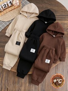 SHEIN 3pcs/Set Young Boy Casual Elastic Waist Fleece Sweatpants, Kids Joggers All-Match Multi-Pack, Winter - Multicolor - View 1