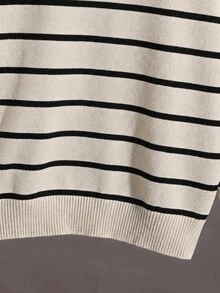 Young Boy Autumn/Winter Casual Colorblock Striped Sweater - Multicolor - View 3