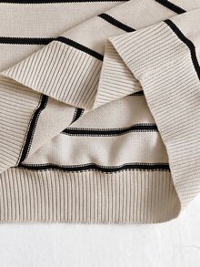 Young Boy Autumn/Winter Casual Colorblock Striped Sweater - Multicolor - View 4