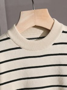 Young Boy Autumn/Winter Casual Colorblock Striped Sweater - Multicolor - View 6