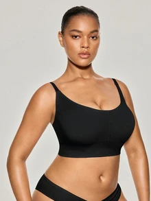 Snug Zone Women's Popular Fashion Comfortable Minimalist Solid Color High Cost-Performance High Quality Plus Size Bra 5pcs/Pack - Black - View 7