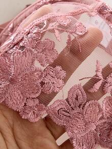 Elorette 女款天藍色刺繡細肩帶內衣套裝 2件組 - 西瓜粉 - 查看 7