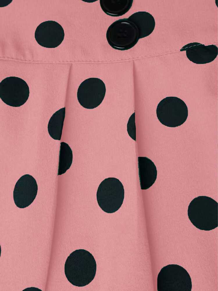 SHEIN Women's All-Over Print Button Front Skirt, Casual Resort Wear - Pink - View 3
