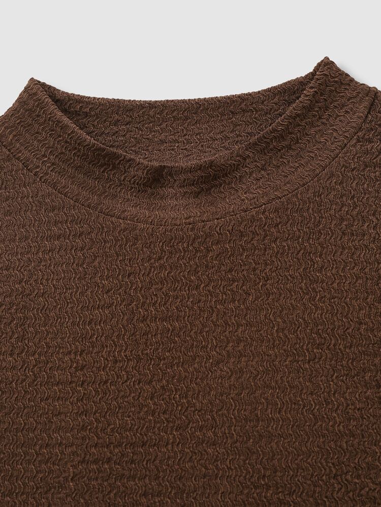 SHEIN Sexy Stand Collar Tank Top & Bodycon Mini Skirt 2 Pieces Set - Coffee Brown - View 4