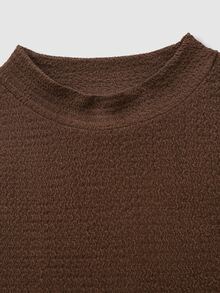 SHEIN Sexy Stand Collar Tank Top & Bodycon Mini Skirt 2 Pieces Set - Coffee Brown - View 13