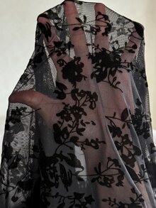 SHEIN Maternity Deep V-Neck Floral Print Ruched Casual Party Dress Fall - Black - View 7