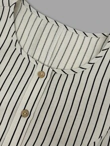 Louniche Women's 2 Pieces Set, Round Neck Striped Linen-Like Casual Long Sleeve Shirt, Comfortable Versatile Home Wear - Multicolor - View 8