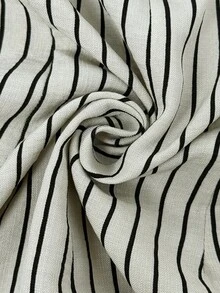 Louniche Women's 2 Pieces Set, Round Neck Striped Linen-Like Casual Long Sleeve Shirt, Comfortable Versatile Home Wear - Multicolor - View 6