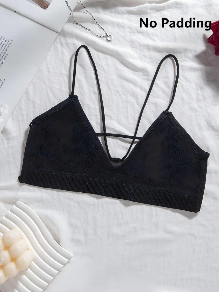 SHEIN Seamless Backless Women's Solid Bra - Black - View 1