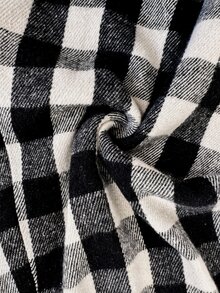 Easowa Women's Plaid Casual Daily Wear Romper - Black and White - View 6
