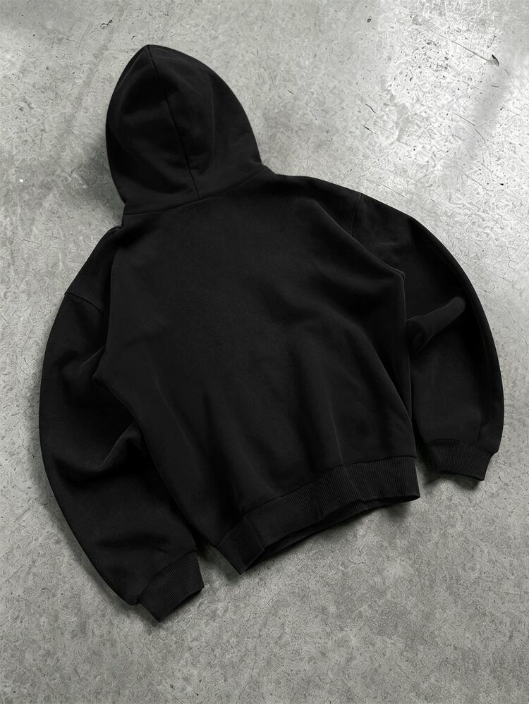 ROMWE MEN Street Life Men's Dark Cross Print Rhinestone Gothic Loose Fit Hoodie - Multicolor - View 3