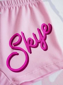 SHEIN | PAW Patrol 3pcs Young Girl Cartoon Print Comfortable Polyamide Shorts - Pink - View 6