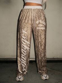 Dayanna Comas Celana Wanita Gaya Jalanan Kasual Modis, Motif Kamuflase & Patchwork Ranting, Cocok untuk Pakaian Sehari-hari dan Olahraga, Musim Semi/Panas - Light Grey - View 3