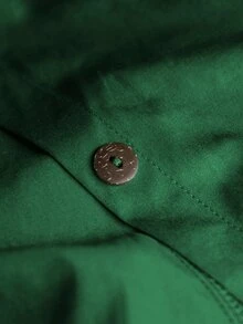 EMERY ROSE 大码休闲连帽长款夹克，带大口袋 - 綠色 - 查看 5