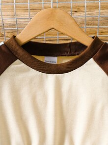 2Pcs Set Girlss Hoodie & Sweatshirt Co-Ords Back To School Fall - Brown - View 6