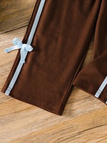 2Pcs Set Girlss Hoodie & Sweatshirt Co-Ords Back To School Fall - Brown - View 4