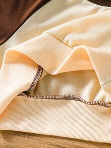 2Pcs Set Girlss Hoodie & Sweatshirt Co-Ords Back To School Fall - Brown - View 5